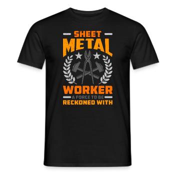 Un travailleur de la tôlerie Une force pour les travailleurs du fabrication - T-shirt homme - noir - Devant - AI Model Male 178 light (178cm)