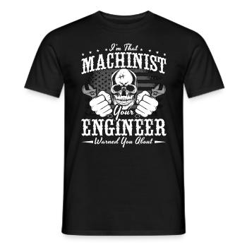 Machiniste Je suis ce machiniste aime tourneur - T-shirt homme - noir - Devant - AI Model Male 178 light (178cm)