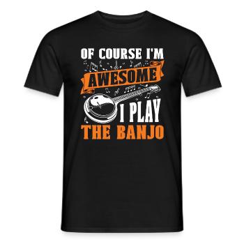 Banjo Bien sûr que je suis génial je joue de la musique country - T-shirt homme - noir - Devant - AI Model Male 178 light (178cm)