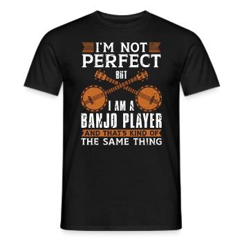 Banjo Je ne suis pas parfait Mais Musique Folklorique Joueur de Banjo - T-shirt homme - noir - Devant - AI Model Male 178 light (178cm)