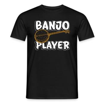 Banjo Instrument de musique Aime la musique folklorique - T-shirt homme - noir - Devant - AI Model Male 178 light (178cm)