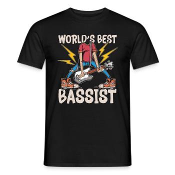 Bass Guitar World's Best Bassists Guitar Player - Männer T-Shirt - Schwarz - Vorne - AI Model Male 178 light (178cm)