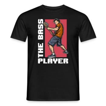 Bass Guitar The Bass Player Bassist Loves Guitar - Männer T-Shirt - Schwarz - Vorne - AI Model Male 178 light (178cm)