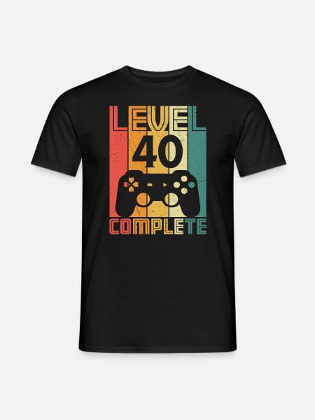 40-årsdag Gamer Level 40 Komplett 40 år - T-shirt herr - svart