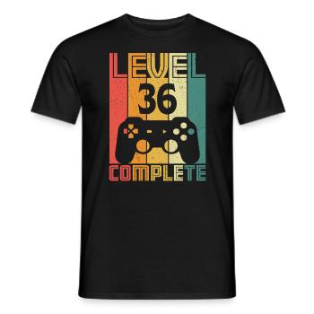 36. Geburtstag Gamer Level 36 Complete 36 Jahre - Männer T-Shirt - Schwarz - Vorne - AI Model Male 178 light (178cm)