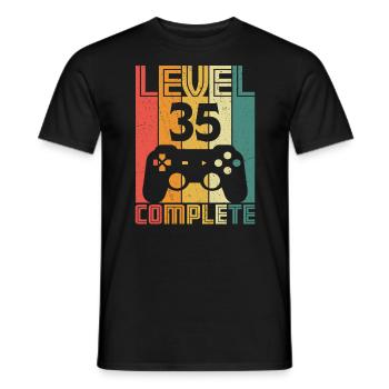 35. Geburtstag Gamer Level 35 Complete 35 Jahre - Männer T-Shirt - Schwarz - Vorne - AI Model Male 178 light (178cm)
