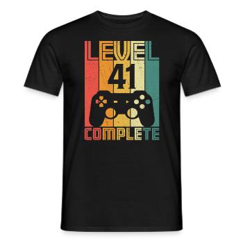 41. Geburtstag Gamer Level 41 Complete 41 Jahre - Männer T-Shirt - Schwarz - Vorne - AI Model Male 178 light (178cm)