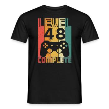 48. Geburtstag Gamer Level 48 Complete 48 Jahre - Männer T-Shirt - Schwarz - Vorne - AI Model Male 178 light (178cm)