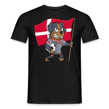 Denmark Fan Dog - Men's T-Shirt - black - Front - AI Model Male 178 light (178cm)