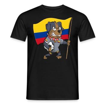 Ecuador Fan Dog - Men's T-Shirt - black - Front - AI Model Male 178 light (178cm)