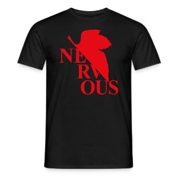 EVA NERVous Logo Parody - Men's T-Shirt - black - Front - AI Model Male 178 light (178cm)