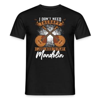 Mandoline Je n’ai pas besoin de thérapie Instrument de musique - T-shirt homme - noir - Devant - AI Model Male 178 light (178cm)