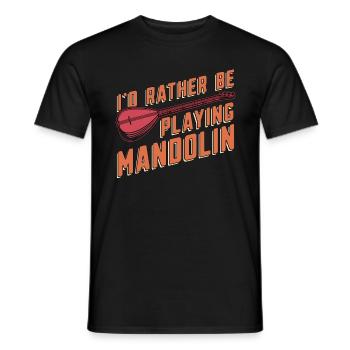 Mandoline Je préfère jouer d’un instrument de musique - T-shirt homme - noir - Devant - AI Model Male 178 light (178cm)