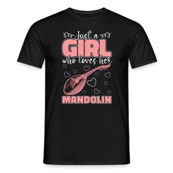 Mandoline Just Girl Who Loves Musical Instrument - T-shirt homme - noir - Devant - AI Model Male 178 light (178cm)