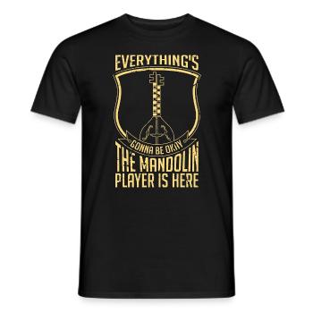 Mandoline Tout va bien se passer musique country - T-shirt homme - noir - Devant - AI Model Male 178 light (178cm)