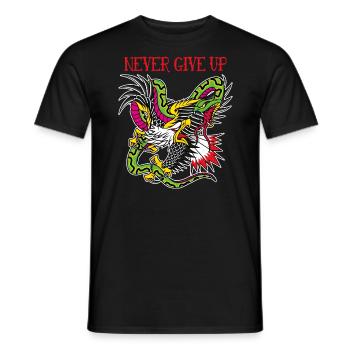 Eagle And Snake Traditional Old School Tattoo - Men's T-Shirt - black - Front - AI Model Male 178 light (178cm)