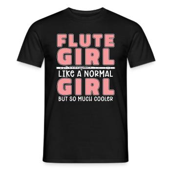 Flute Girl Like A Normal Girl But Woodwind Flutist - Men's T-Shirt - black - Front - AI Model Male 178 light (178cm)