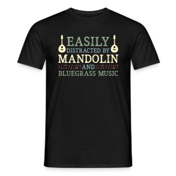 La mandoline se laisse facilement distraire par la musique bluegrass - T-shirt homme - noir - Devant - AI Model Male 178 light (178cm)