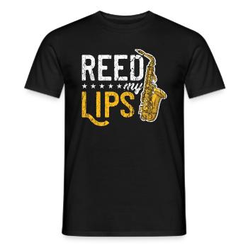 Saxophone Reed My Lips Instrument à vent Saxophoniste - T-shirt homme - noir - Devant - AI Model Male 178 light (178cm)