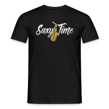Saxophones Saxy Time Instrument de musique Saxophoniste - T-shirt homme - noir - Devant - AI Model Male 178 light (178cm)
