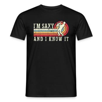 Saxophone I'm Saxy And Retro Classical Music Lover - Männer T-Shirt - Schwarz - Vorne - AI Model Male 178 light (178cm)