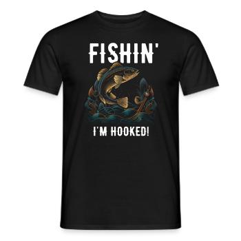 Fishin Je suis accroché à la pêche - T-shirt homme - noir - Devant - AI Model Male 178 light (178cm)