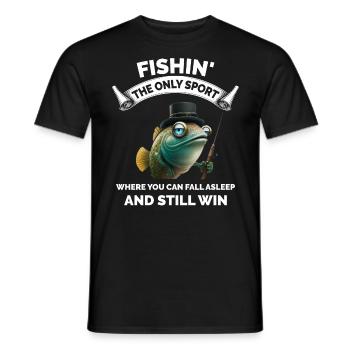 Pêche rétro drôle - T-shirt homme - noir - Devant - AI Model Male 178 light (178cm)