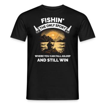 Vintage Angelfischer - Männer T-Shirt - Schwarz - Vorne - AI Model Male 178 light (178cm)
