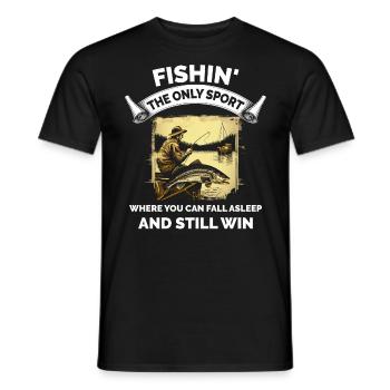 Vintage Fishing Funny Fisherman - Men's T-Shirt - black - Front - AI Model Male 178 light (178cm)