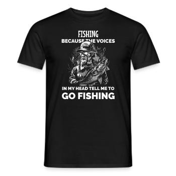 Angeln - Männer T-Shirt - Schwarz - Vorne - AI Model Male 178 light (178cm)