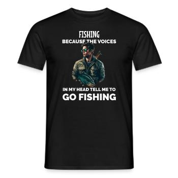 Lustiger Angelfischer - Männer T-Shirt - Schwarz - Vorne - AI Model Male 178 light (178cm)