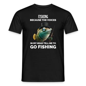 Pêche rétro drôle - T-shirt homme - noir - Devant - AI Model Male 178 light (178cm)