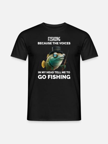 Retro Fishing Funny - Men's T-Shirt - black