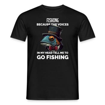 Lustiger Angelfischer Fischer - Männer T-Shirt - Schwarz - Vorne - AI Model Male 178 light (178cm)