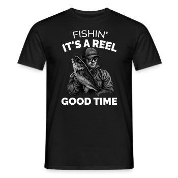 Fishin ist eine gute Zeit - Männer T-Shirt - Schwarz - Vorne - AI Model Male 178 light (178cm)