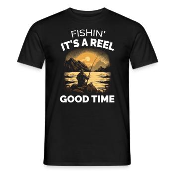 Fishin ist eine gute Zeit - Männer T-Shirt - Schwarz - Vorne - AI Model Male 178 light (178cm)