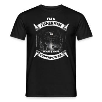 Lustiger Opa Papa Angelfischer - Männer T-Shirt - Schwarz - Vorne - AI Model Male 178 light (178cm)