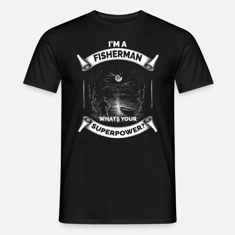 Lustiger Opa Papa Angelfischer - Männer T-Shirt - Schwarz