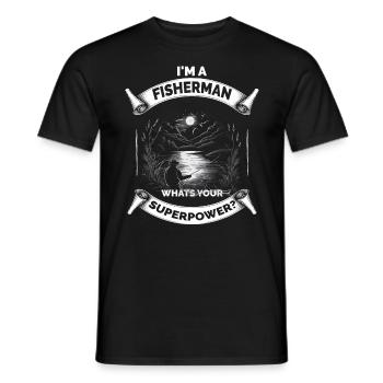 Lustiger Opa Papa Angelfischer - Männer T-Shirt - Schwarz - Vorne - AI Model Male 178 light (178cm)