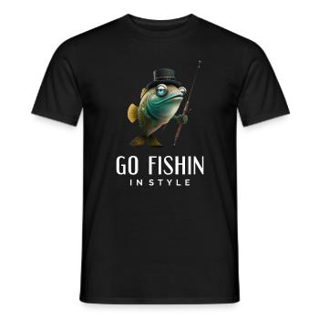 Allez pêcher avec style - Drôle de pêcheur - T-shirt homme - noir - Devant - AI Model Male 178 light (178cm)