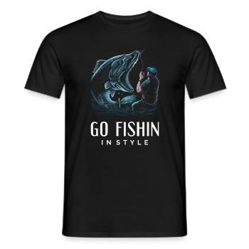 Gehen Sie stilvoll angeln - Männer T-Shirt - Schwarz - Vorne - AI Model Male 178 light (178cm)