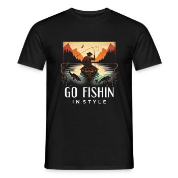 Allez pêcher avec style - Funny Fishing - T-shirt homme - noir - Devant - AI Model Male 178 light (178cm)