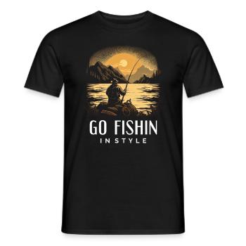 Gehen Sie stilvoll angeln - Männer T-Shirt - Schwarz - Vorne - AI Model Male 178 light (178cm)