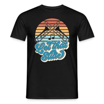 Trombone Let That Slide Retro Musical Instrument - Men's T-Shirt - black - Front - AI Model Male 178 light (178cm)
