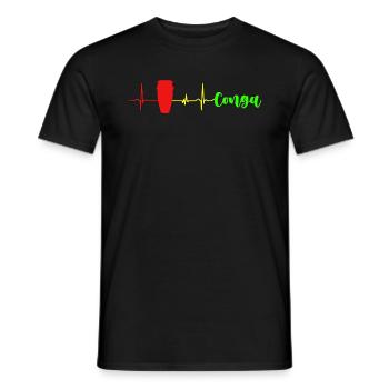 Conga Heartbeat Musical Instrument Conga Player - Männer T-Shirt - Schwarz - Vorne - AI Model Male 178 light (178cm)