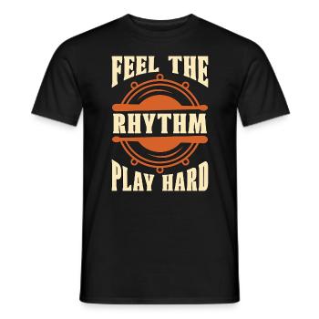 Snare Drum Feel The Rhythm Marching Band Drummer - T-shirt homme - noir - Devant - AI Model Male 178 light (178cm)
