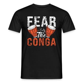 Conga Fear The Conga Drummer Instrument Percussion - Men's T-Shirt - black - Front - AI Model Male 178 light (178cm)