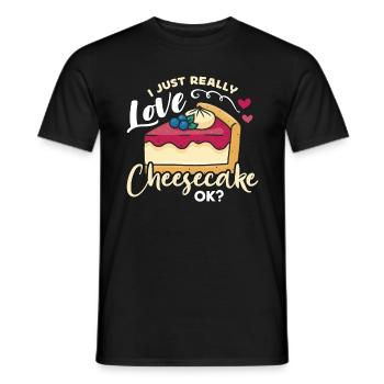 Cheesecake I Just Really Love Sweet Food Desserts - Männer T-Shirt - Schwarz - Vorne - AI Model Male 178 light (178cm)