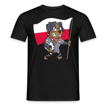 Poland Fan Dog - Men's T-Shirt - black - Front - AI Model Male 178 light (178cm)