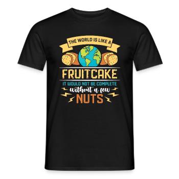 Fruitcake The World Is Like A Baking Thanksgiving - Men's T-Shirt - black - Front - AI Model Male 178 light (178cm)